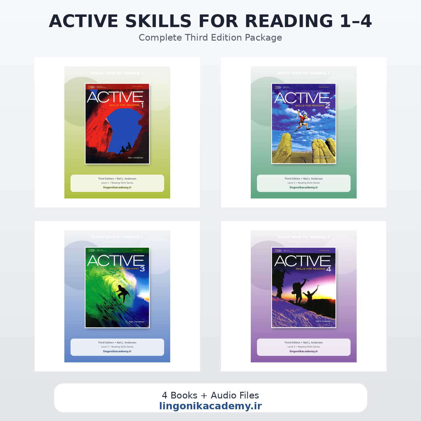 پکیج کامل Active Skills for Reading 1 تا 4 | Third Edition